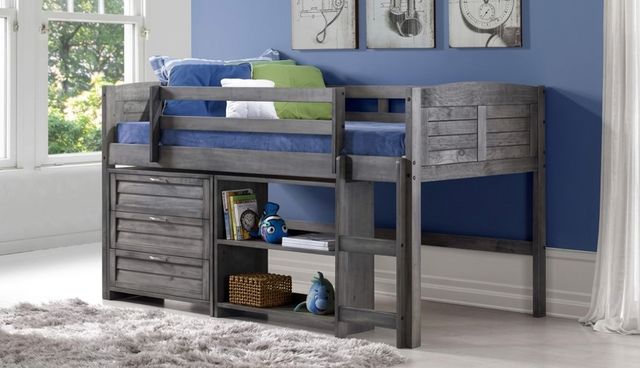 Donco Kids Louver Antique Gray Youth Small Bookcase-1