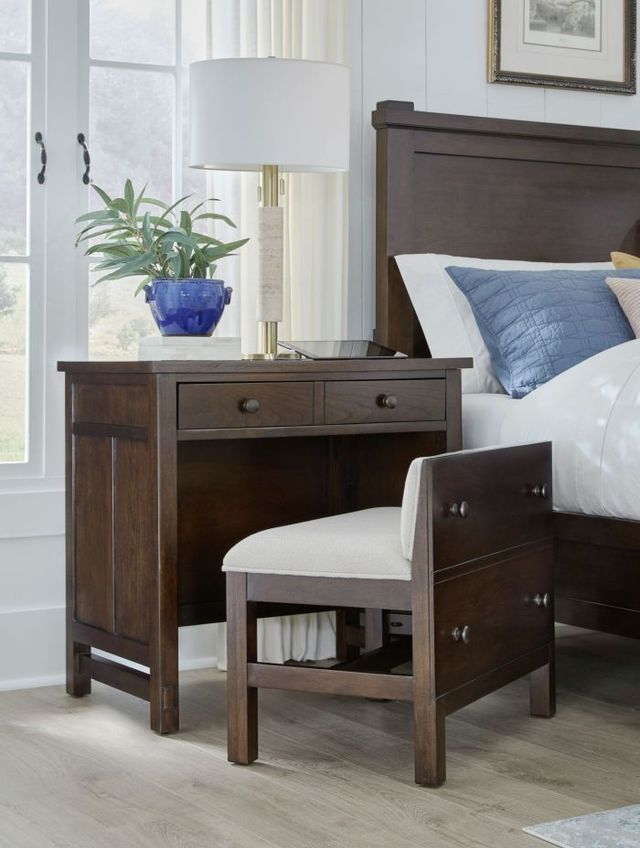 aspenhome® Channing 2-Piece Harvest Cherry Nightstand with Stool Set-1