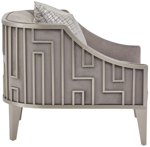 Michael Amini® Roxbury Park Gray/Stainless Steel Accent Chair-3