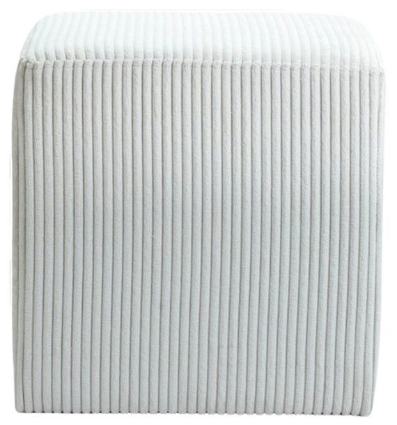 Meridian Furniture Roy Cream Square Ottoman-2