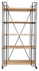 A & B Home Quimby Black/Natural 5-Tier Bookshelf-1
