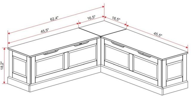 Linon Norah White Backless Breakfast Nook-2