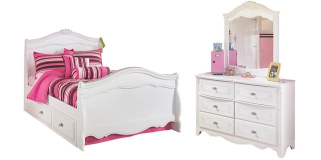 Signature Design by Ashley® Exquisite 2-Piece White Full Sleigh Bed Set-0