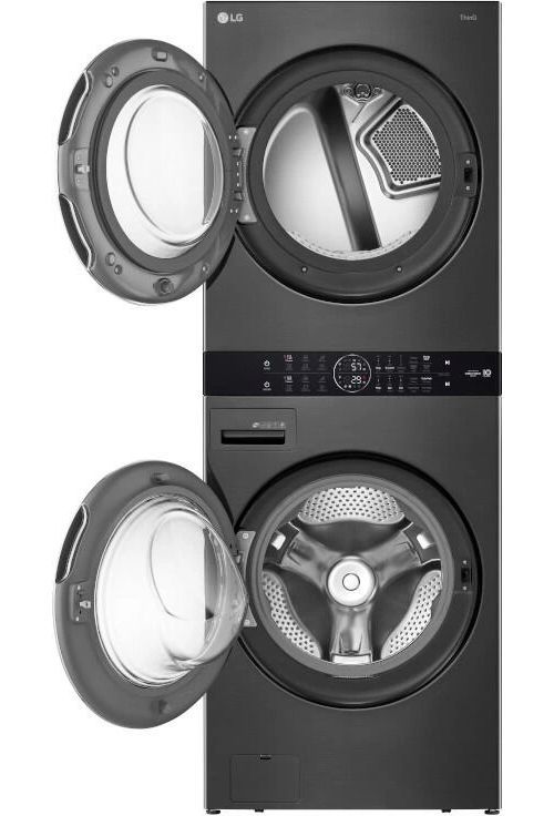 LG Black Steel Gas Laundry Center, 4.5 Cu. Ft. Washer, 7.4 Cu. Ft. Dryer-1