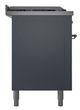 Ilve® Nostalgie II Noblesse 60'' Blue Gray Pro Style Dual Fuel Range with Chrome Trim-2