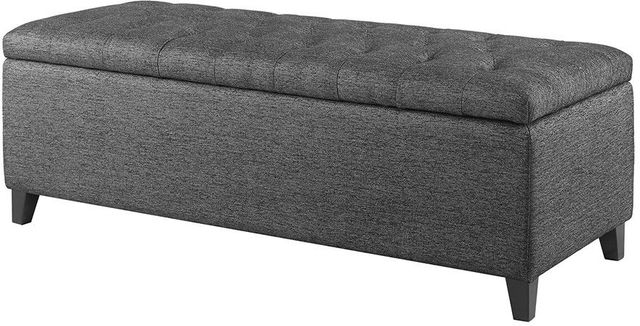 Olliix by Madison Park Charcoal Shandra Tufted Top Storage Bench-3