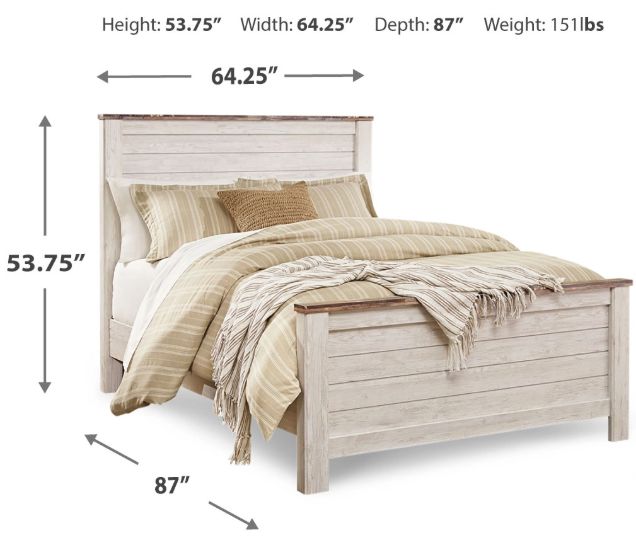 Signature Design by Ashley® Willowton Whitewash Queen Panel Bed-1