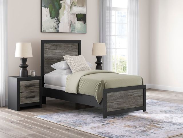 Signature Design by Ashley® Broachmyn Black/Gray Twin Panel Bed-1