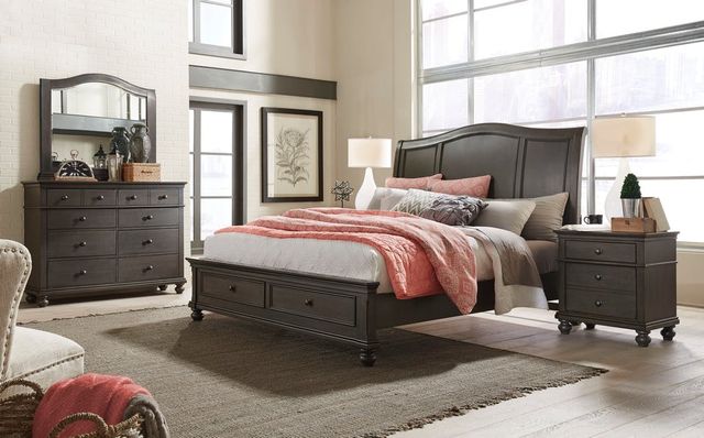 aspenhome® Oxford King/California King Peppercorn Storage Footboard-1