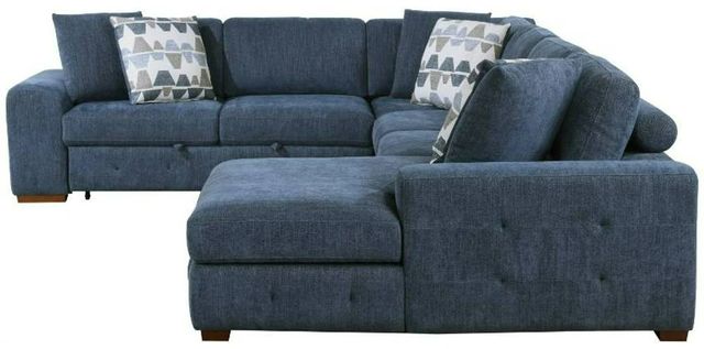 Homelegance® Raife 5-Piece Blue Right-Arm Facing Sleeper Sectional with Chaise and Ottoman-3