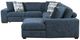 Homelegance® Raife 5-Piece Blue Right-Arm Facing Sleeper Sectional with Chaise and Ottoman-3