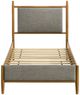 Coaster® Mason Gray/Light Brown Twin Upholstered Panel Bed-1