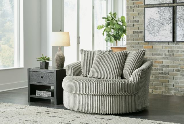 Signature Design by Ashley® Lindyn Fog Oversized Swivel Accent Chair-4