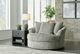 Signature Design by Ashley® Lindyn Fog Oversized Swivel Accent Chair-4