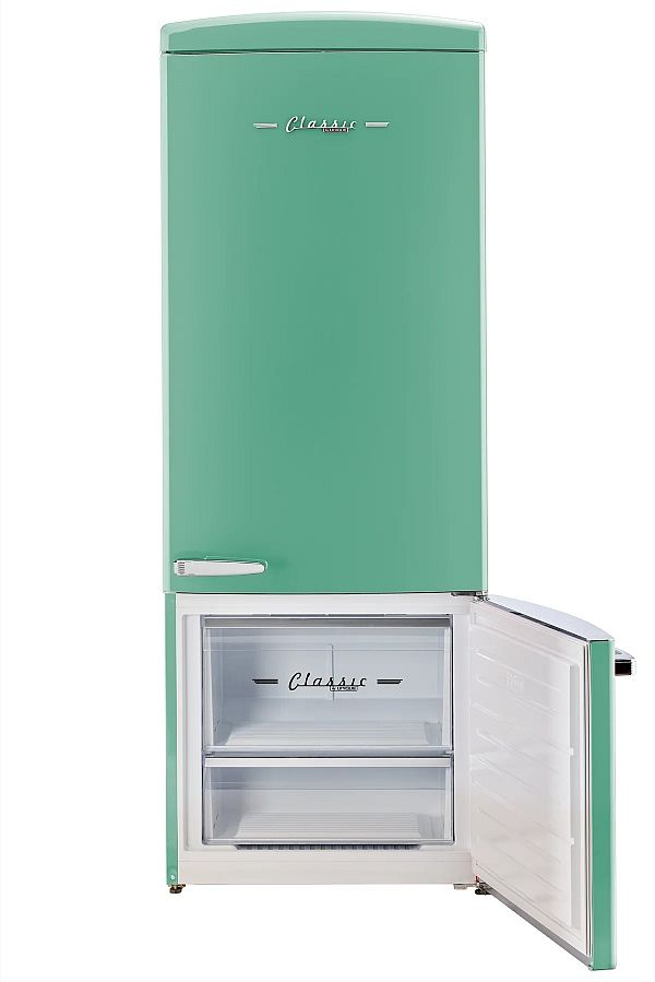 Unique Appliances Classic Retro 28" 17 Cu. Ft. Ocean Mist Turquoise Counter Depth Bottom Freezer Refrigerator-4