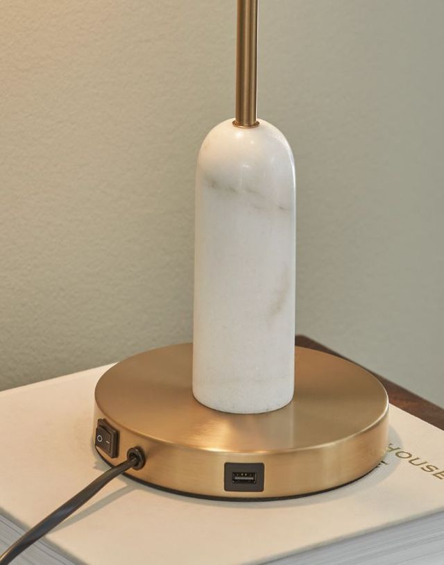 Signature Design by Ashley® Rowleigh Gold/White Desk Lamp-2