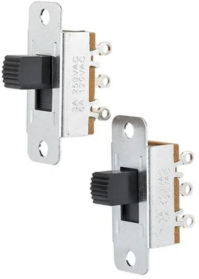 RadioShack 6A at 125 VAC; 3A at 250 VAC DPDT Heavy Duty Slide Switch (2 Pack)-0