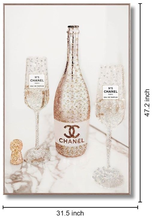 Classy Living Glamalicious Elegant Designer-Inspired Glitter Wall Art-2