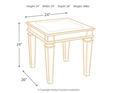 Signature Design by Ashley® Tessani Silver Rectangular End Table-3
