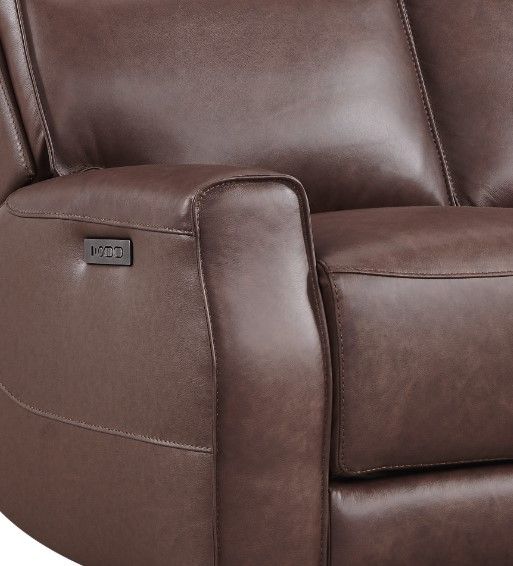 Leather Italia™ Georgetowne Sydney Brown Power Reclining Sofa-1