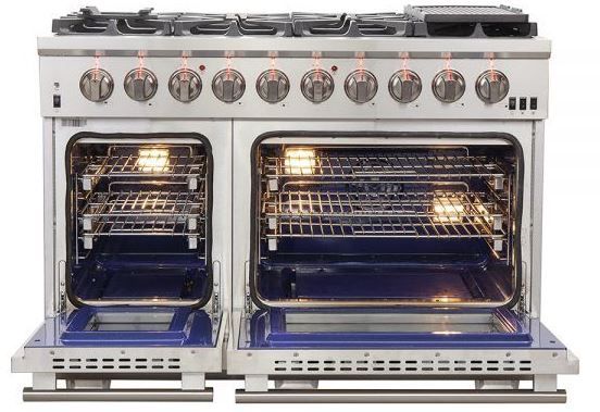 FORNO® Capriasca 48" Stainless Steel Pro Style Dual Fuel Range-1