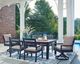 Signature Design by Ashley® Mabry Shores 2-Piece Driftwood/Navy Blue Aluminum/Fabric Outdoor Dining Arm Chair-5
