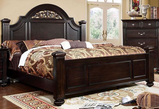 Furniture of America® Syracuse 5-Piece Dark Walnut Queen Bedroom Set-3