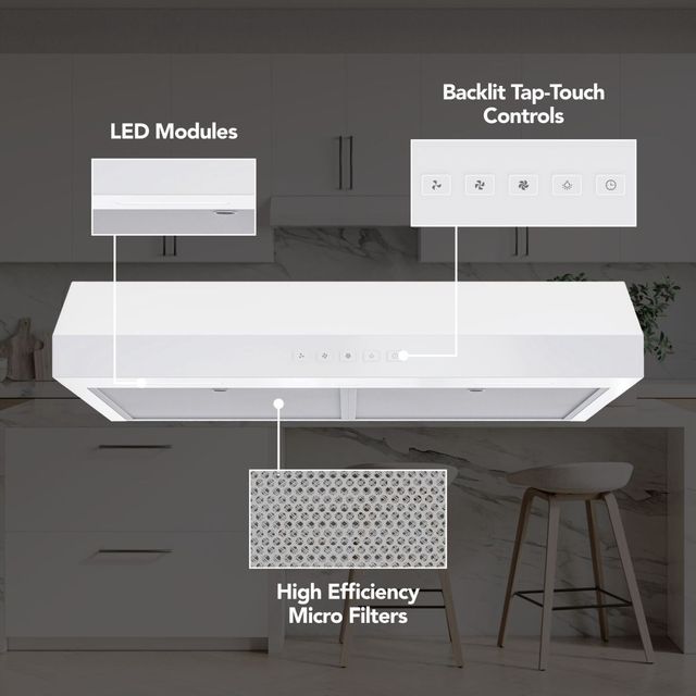 Broan® GLA2 Series 30" White Under Cabinet Range Hood-4