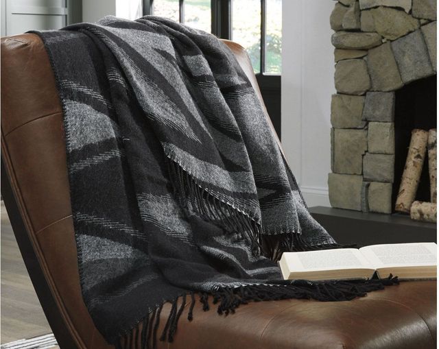 Signature Design by Ashley® Cecile 3-Piece Black/Gray Throws-2