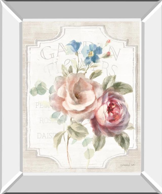 Classy Art Cottage Garden IV on Wood by Piper Rhue Mirror Framed Wall Art-0