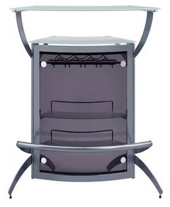 Coaster® Dallas Silver/Frosted Glass 2-Shelf Bar Unit