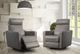 Via Furniture 72 Gray Power Swivel Rocker Recliner with Adjustable Headrest-1
