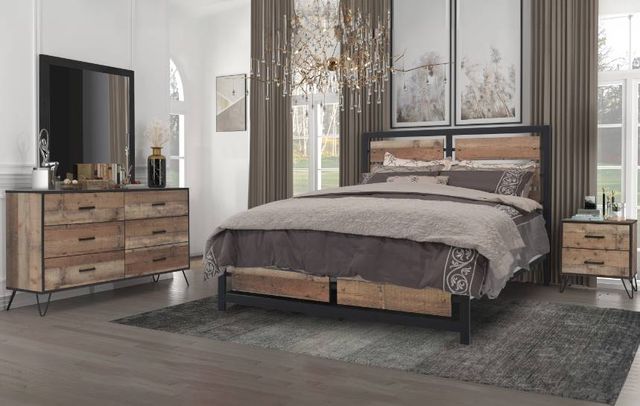 New Classic® Home Furnishings Elk River 4-Piece Rustic California King Panel Bedroom Set-1