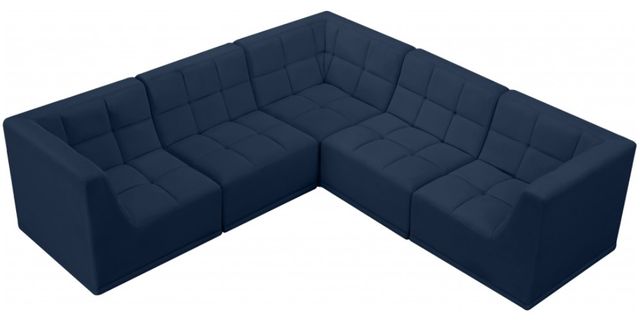 Meridian Furniture Relax 5-Piece Navy Modular Sectional Set-1