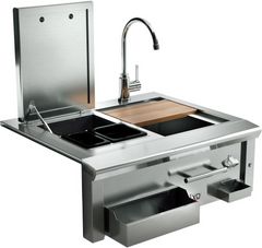 XO 30" Stainless Steel Pro-Grade Luxury Cocktail Pro Station with Sink