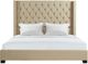 Elements International Morrow Beige/Cream/Natural Queen Upholstered Panel Bed-1