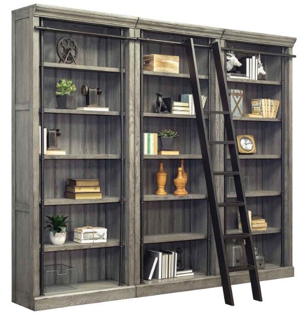Martin Furniture Avondale 3-Piece Rustic Gray Bookcase-0