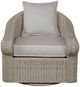 Century® Customizable Carrier and Company Sophie Outdoor Fabric/Wicker Swivel Chair-1