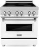 ZLINE 30" Stainless Steel Pro Style Induction Range with White Matte Door-0