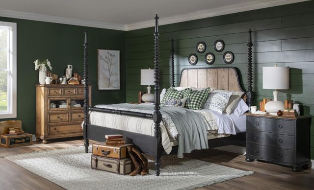 Legacy Classic Vintage Market Barnwood Oak/Kettle Black 3-Drawer Chest-1