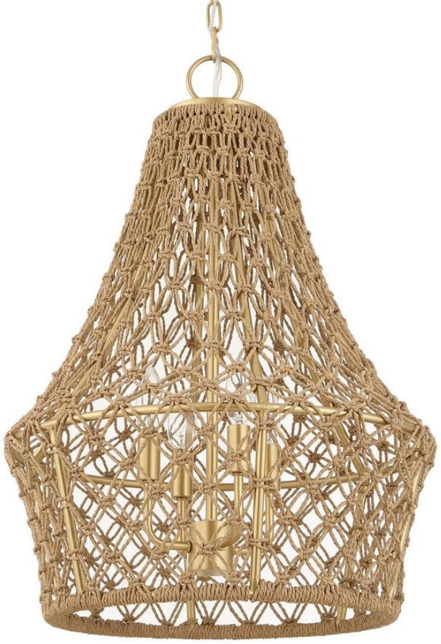 Uttermost® Macrame Brown/Gold 4-Light Pendant-4