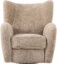 Four Hands Amelie Beige Shearling Manual Swivel Recliner-4