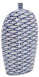 A & B Home Blue/White Hand Painted Accent Vase-1