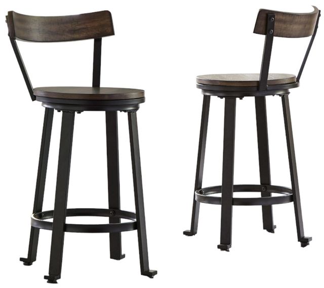 Signature Design by Ashley® Melenski 2-Piece Black/Grayish Brown Bar Stool Set-1