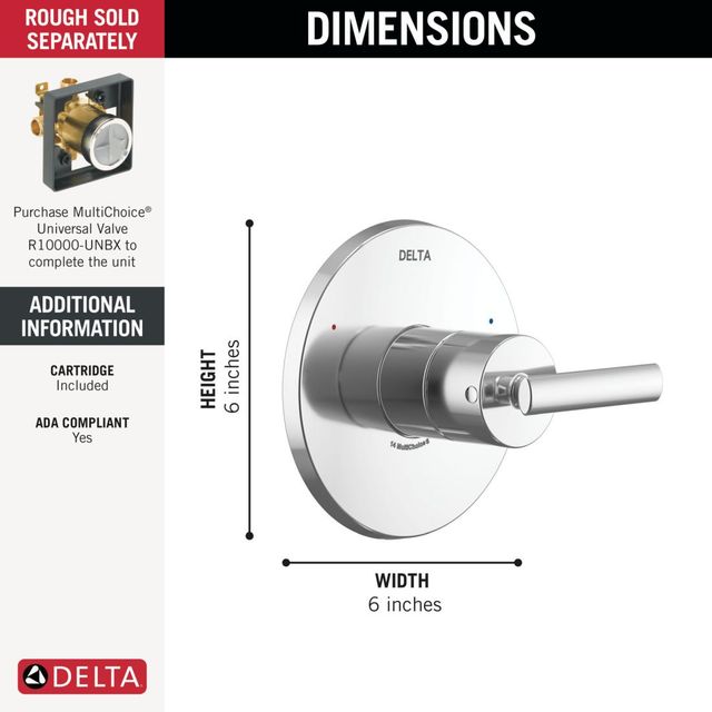 Delta Altado™ Monitor® 14 Series Chrome Valve Only-1