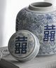 A & B Home Blue/White Berit Lidded Jar-2