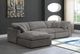 Meridian Furniture Cozy 4-Piece Grey Velvet Cloud Modular Sectional-4