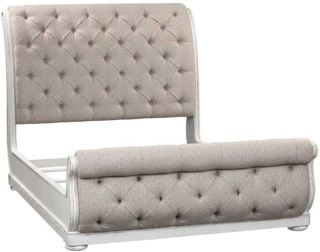 Liberty Furniture Magnolia Manor 5-Piece Antique White/Gray/Weathered Bark California King Sleigh Bedroom Set-2