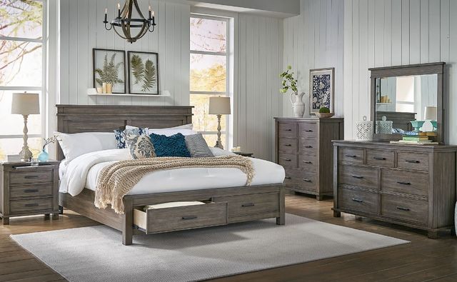 A-America® Glacier Point Graystone Queen Panel Storage Bed-2