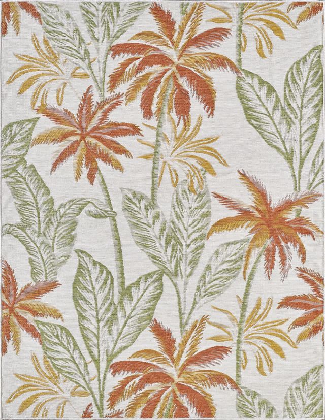 KAS Rugs Dahlia Ivory/Rust Paradise 5'x7' Area Rug-2